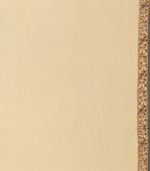Sandal Printed Jaipur Cotton Saree With Floral Motifs-JC1489