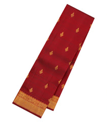 Crimson Handloom Kanchipuram Silk Saree With Floral Buttas-KA15107