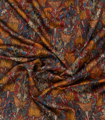 Grey Woven Tussar Silk Saree With Printed Goddess Motifs-TU3120