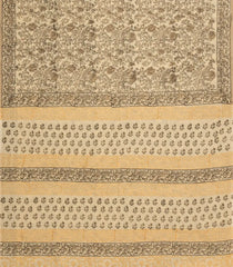 Cream Printed Jaipur Cotton Saree With Printed Floral Motifs-JC1762