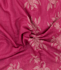 Magenta Printed Art Linen Saree With Geometric Motifs-SY0600