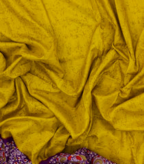 Mustard Printed Synthetics Dupion Saree With Abstract Motifs-BL5211
