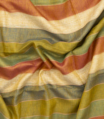 Multi Colour Woven Linen Saree With Stripes-LI0744