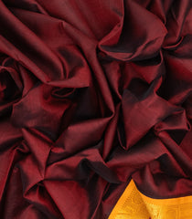 Maroon Handloom Korvai Silk Cotton Saree With Contrast Border-SC3683