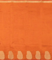 Orange Woven Art Tussar Silk Saree With Mango Buttas-SY0553
