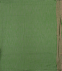 Green Woven Art Linen Saree With Zari Border-BL5632