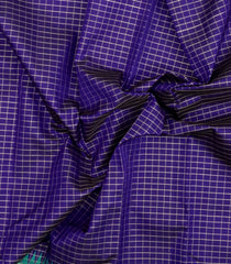 Purple Handloom Korvai Kanchipuram Silk Saree With Zari Checks-KA15899