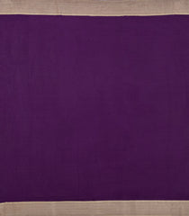 Dark Purple Woven Mysore Silk Saree With Chevron Stripes-MS3525