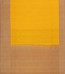Mustard Handloom Soft Silk Saree With Stripes & Contrast Border-SO4595