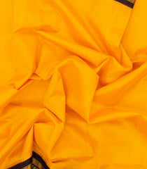 Yellow Handloom Silk Cotton Saree With Contrast Black Border-SC3940