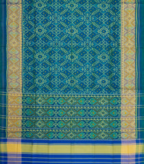 Cyan Handloom Rajkot Patola Silk Saree With Ikat Motifs-IK0446