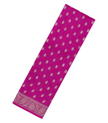 Hot Pink Woven Tussar Silk Saree With Floral Buttas-TU3415