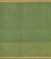 Olive Green Handloom Village Cotton Saree With Stripes-VC1617