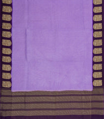Lavender Woven Blended Viscose With Zari Checks-BL5566