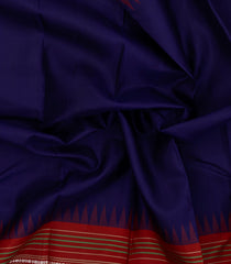 Violet Handloom Kanchipuram Silk Saree With Contrast Temple Border-KA15159