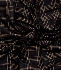 Black Handloom Banarasi Silk Saree With Zari Checks-BE1875