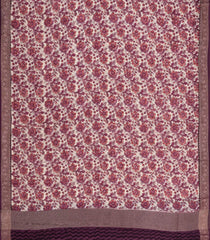 Magenta Printed Chanderi Cotton Saree With Zari Border-CC1581