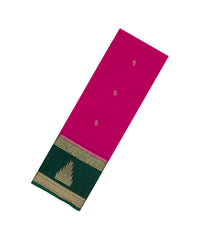 Hot Pink Woven Art Crepe Saree With Stone Work In Contrast Border-BL5142