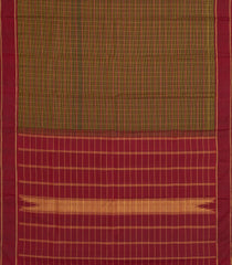 Black Handloom Kanchipuram Silk Saree With Zari Checks-KA13966