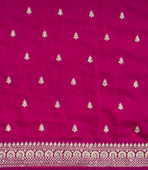 Hot Pink Woven Synthetic Blended Saree With Embroidered Motifs-EN2079