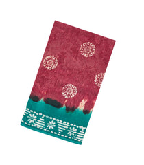 Crimson Printed Jaipur Cotton Saree With Tie & Dye Motifs-JC1861