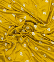 Mustard Woven Synthetic Blended Saree With Embroidered Motifs-EN2077