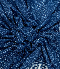 Indigo Printed Jaipur Cotton Saree With Floral Motifs-JC1450