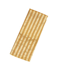 Oil Mustard Handwoven Banarasi Khadi Georgette Silk Saree With Zari Stripes-BE1726