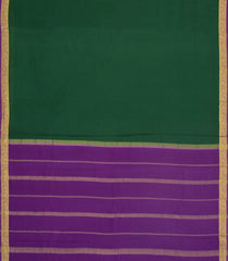 Dark Green Woven Mysore Silk Saree With Contrast Border-MS3414