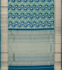 Blue Handloom Kanchipuram Silk Saree With Meena Floral Motifs-KA13567