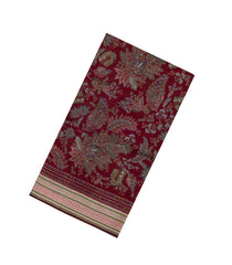 Crimson Printed Synthetic Dola Silk Saree With Viscose Border-SY0010