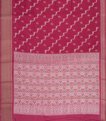 Crimson Printed Synthetic Dola Silk Saree With Motifs & Zari Stripes-SY0435