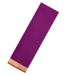 Purple Woven Mysore Silk Saree With Contrast Zari Border-MS3861