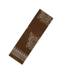 Brown Printed Synthetic Makka Silk Saree With Tribal Motifs-BL5321
