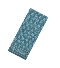 Grey Printed Jaipur Cotton Saree With Floral Motifs-JC1474