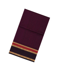 Burgundy Handloom Silk Cotton Saree With Checks-SC4283