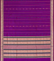 Purple Handloom Kanchi Cotton Saree With Silk Border-KC1821