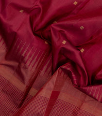 Maroon Handloom Kanchipuram Silk Saree With Temple Border-KA15057-Maroon