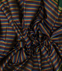 Multi Colour Handloom Kanchipuram Silk Saree With Checks & Green Border - KA14645