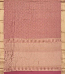 Dusty Pink Woven Mysore Silk Saree With Geometric Motifs-MS3084