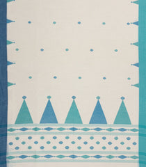 Off White Handloom Bengal Cotton Saree With Floral Buttas-BG1571