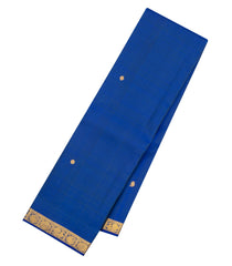 Blue Handloom Kanchipuram Silk Saree With Zari Buttas & Border-KA16180