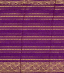 Magenta Printed Art Dola Silk Saree With Stripes & Printed Pallu-BL5757