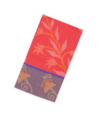 Red Printed Art Tussar Saree With Zari Border-BL5004