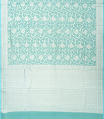 Turquoise Handloom Banarasi Tissue Silk Saree With Floral Vine Motifs-BE1410