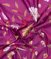 Magenta Handloom Kanchipuram Silk Saree With Meena Motifs-KA15830