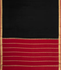Black Woven Mysore Silk Saree With Contrast Border-MS3751