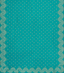 Turquoise Woven Synthetic Viscose Saree With Floral Motifs-BL4729