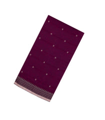 Magenta Woven Bengal Cotton Saree With Floral Motifs-BG1822
