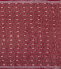 Crimson Printed Synthetics Linen Saree With Floral Motifs-BL5239